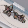 Heart-shaped Austrian Swarovski crystal gold-plated jewelry clip Specification image